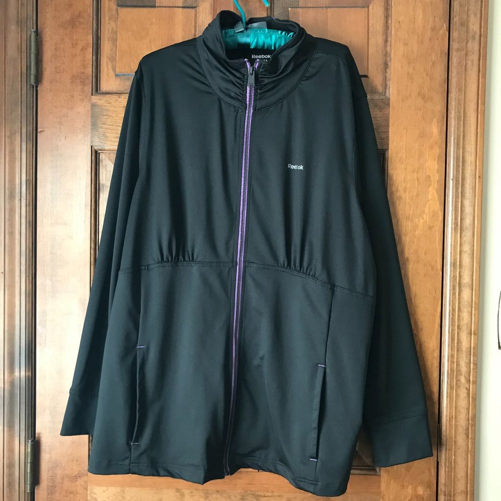 Reebok Black w/Purple Zip-Up PlayDry Activewear Jacket 22/24